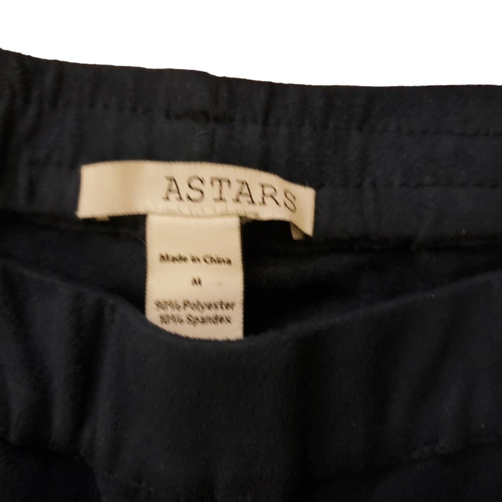 ASTARS Faux suede blue leggings size medium - Picture 3 of 4